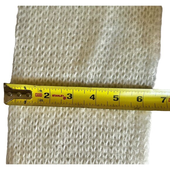 Vintage Hansen Cream Knitted Scarf With Fringe Ends 59”x6.25” Acrylic Blend OS - Picture 9 of 10